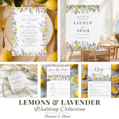 Boho Lemon & Lavender Foliing Faire-part de mariag