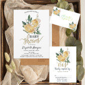 Invitation Citrons Aquarelle Cute, Cadre Parties scintillant 
