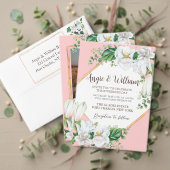 Invitations En Acrylique Aquarelle Magnolia Blush Mariage (Personnalisez la collection de ce créateur indépendant. Test)