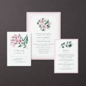 Invitation Élégant Floral Magnolia rose Mariage formel (Personnalisez la collection de ce créateur indépendant.)