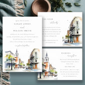 Chic New Orleans Louisiana Waterverf bruiloft Bedankjes Labels