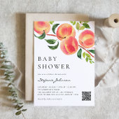 Invitation Aquarelle Peaches Été Bébé Parsemer