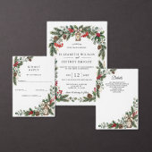Carte D'accompagnement Rustic Pine Berries Winter Christmas Wedding (Personnalisez la collection de ce créateur indépendant.)