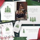 Invitation Watercolor Pine Tree Forest Christmas Party