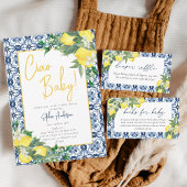 Sachets En Papier Aquarelle Citron Positano Baby shower