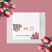 Bouquet de tulipe rouge aquarelle faire-part de ma