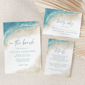 Serviette En Papier Watercolor Summer Ocean Beach Wedding