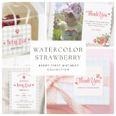 Gobelets En Papier Fraise d'aquarelle Berry Premier anniversaire