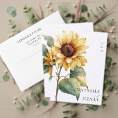 Cartons Réponse Watercolor Sunflower Elegant QR Code Wedding (Personnalisez la collection de ce créateur indépendant. Test)