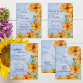 Programme de cérémonie de mariage aux tournesols à