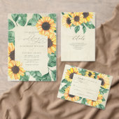 Sticker Carré Elegant Sunflowers Garden Floral Wedding (Personnalisez la collection de ce créateur indépendant. )