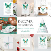 Meisjes Schattige Vlinder 1e Verjaardagsfeestje Kaart