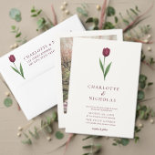 Simple Ivory Minimalist Tulip Wedding Uitnodigingen Wikkel (Personaliseer deze collectie van deze onafhankelijke maker. Test)