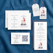 Waterverf bruidstaart Illustratie QR Code Informatiekaartje