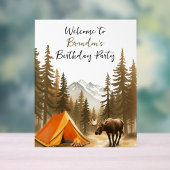 Waterverf White Rustic Woodland Camping Verjaardag Bedankkaart