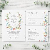 Invitation Elégant Aquarelle Fleurs sauvages Mariage bohème (Personnalisez la collection de ce créateur indépendant.)