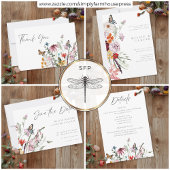 Invitation Watercolor Wildflower Butterfly Modern Wedding