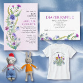 Invitation Baby shower rose fleur sauvage ressort