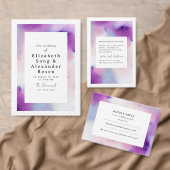 Waterkleurig Lijst - Lavendeluitnodiging Kaart (Personaliseer de collectie van deze zelfstandige maker.)