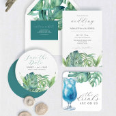 Save The Date Tropical Chic Aquarelle Verdure Enregistrer la Dat