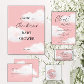 Serviette En Papier Nous sommes sur Cloud 9 Baby shower fille rose