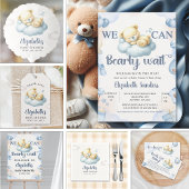 Invitation We can Bearly wait - Teddy Bear Baby Shower Boy