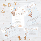 Gobelets En Papier Baby shower bébé bleu Teddy Bear