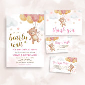 Invitation Baby shower d'attente de l'ours de fille