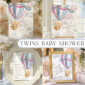 We Can Bearly Wait Twins Baby Shower Invitation