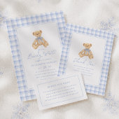 Oude teddybeer babyshower bedankt cadeaulabel