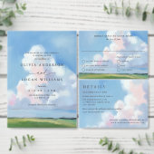 Elegant Painted Landscape Clouds Wedding Backdrop Wandkleed (Personaliseer de collectie van deze zelfstandige maker.)