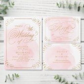 Programme classique de mariage de calligraphie ros (Personnalisez la collection de ce créateur indépendant.)