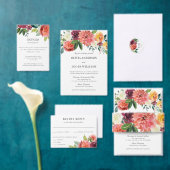 Cartons Réponse Romantic Watercolor Bouquet Wedding Reply (Personnalisez la collection de ce créateur indépendant. )