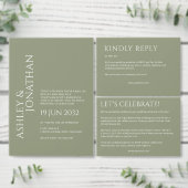 Modern vet en minimalistisch bruiloft alles-in-één kaart (Personaliseer de collectie van deze zelfstandige maker.)