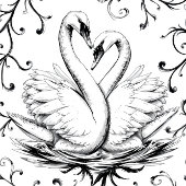 Étiquettes-cadeau Noir Hawthorn Floral Conception de frontières