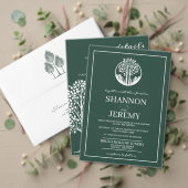 Invitation Mariage de l'arbre d'aspect vert (Personnalisez la collection de ce créateur indépendant. Test)