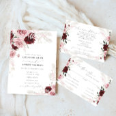 Serviette En Papier Elégant Rose d'aquarelle Bourgogne Dusty Mariage