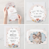 Joyeux Joueur Fleur été mariage Invitations