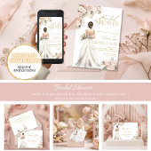 Carte D'accompagnement Mariage robe Gown Brunette Recette Fête des mariée