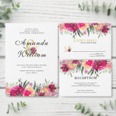 Carte De Placement Aquarelle Floral Mariage rose (Personnalisez la collection de ce créateur indépendant.)