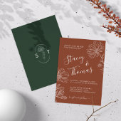 Étiquettes-cadeau Élégant Mariage de fleurs Cosmos Green et Terracot