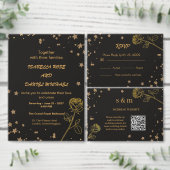 Carte D'accompagnement Modern Luxury Gold Foil QR Code Wedding Website (Personnalisez la collection de ce créateur indépendant.)