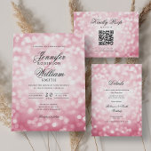 Elegante Script Wedding Blush Pink Bokeh Lights Save The Date