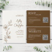 Bandeau De Faire-part Élégant Brown en noyer moderne Mariage (Personnalisez la collection de ce créateur indépendant.)