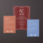 Invitation Mariage tout-en-un vert à rayures monogrammes mini (Personnalisez la collection de ce créateur indépendant.)