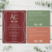 Menu Monogramme minimaliste Mariage blanc doux (Personnalisez la collection de ce créateur indépendant.)