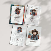 Invitation « Premier Rodéo » Anniversaire de 1 an Cowboy Rust