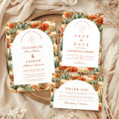 Western Cactus Garden Wedding Kaart