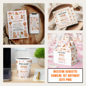 T-shirt Pour Bébé Cowgirl Coquette de l'Ouest 1er Anniversaire Rose