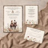 Invitation Couple Western Boho à Cheval Code QR Mariage (Personnalisez la collection de ce créateur indépendant. )